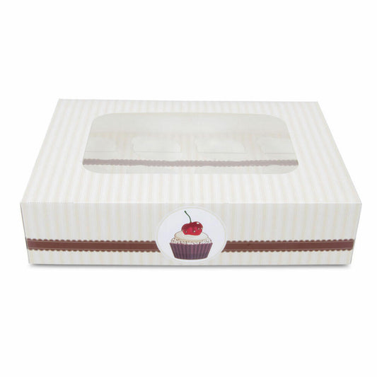 Städter Muffin- und Cupcakebox Kaffeehaus, für 12 Muffins, Transportbox, Muffinbox, Cupcake, Pappe, 33 x 16.5 x 7.5 cm, 336124