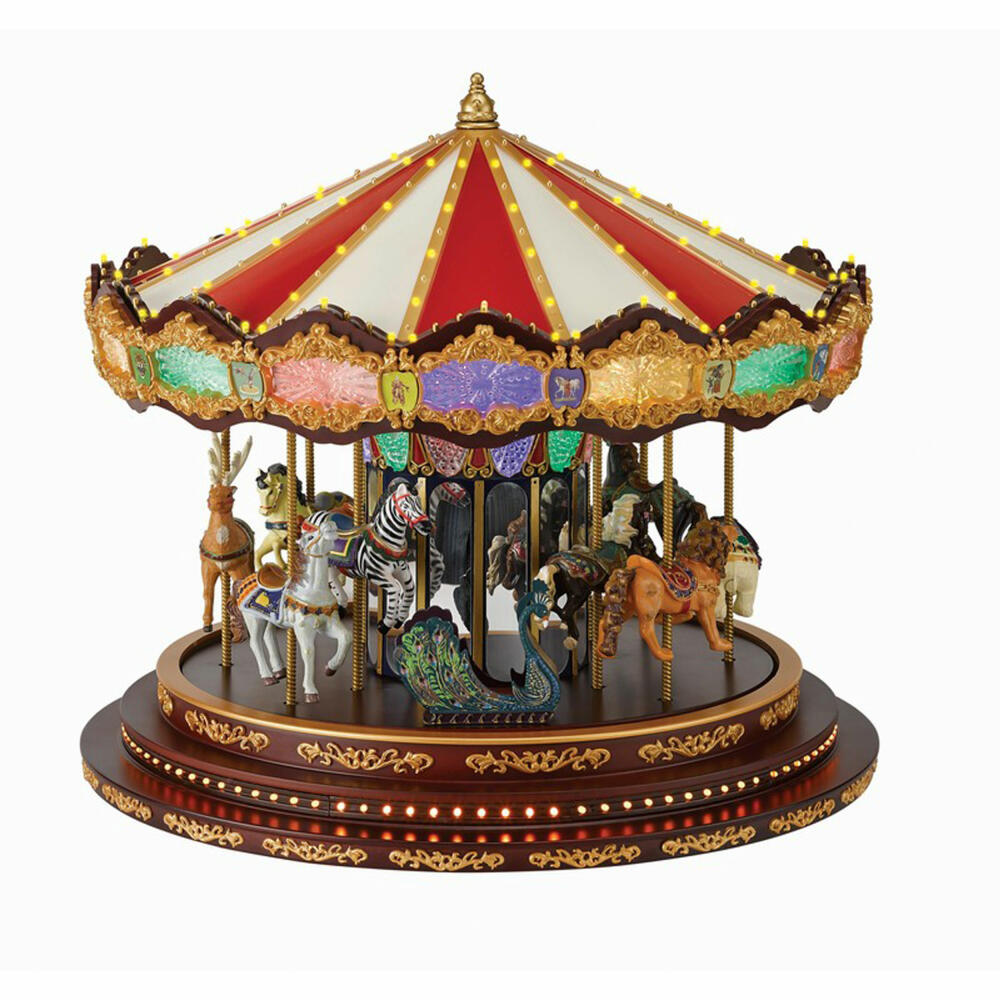 Mr Christmas Marquee Deluxe Carousel mit Adapter, Karussell, Spieluhr, Dekoration, 919790