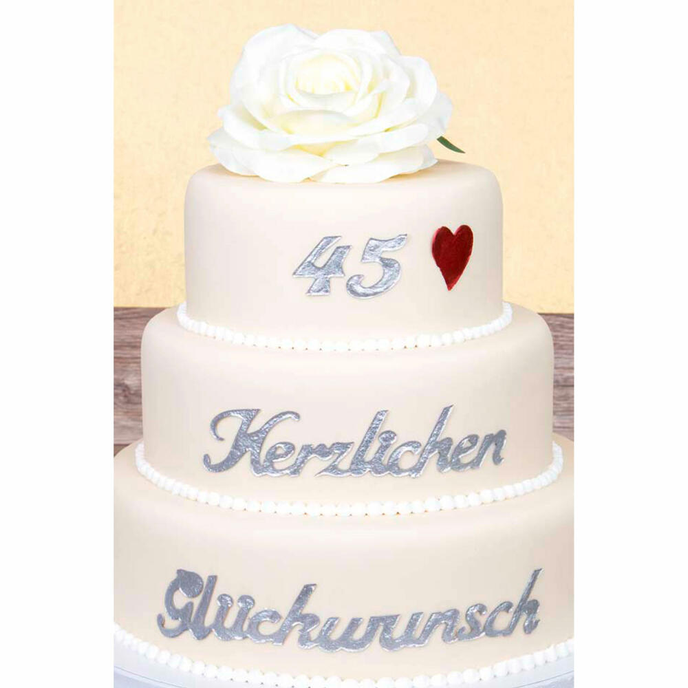 Städter Dekor-Matte Herzlichen Glückwunsch, Fondantform, Fondant Form, Silikonform, Kuchen Deko, Silikon, 39.5 x 7.5 cm, 257955