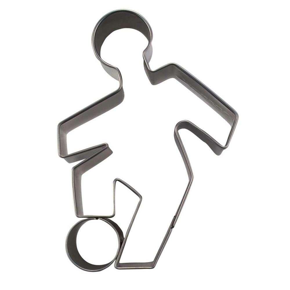 Städter embossed cookie cutter football player, cookie cutter, cookie mold, biscuit, cookies, stainless steel, 9 cm, 041196