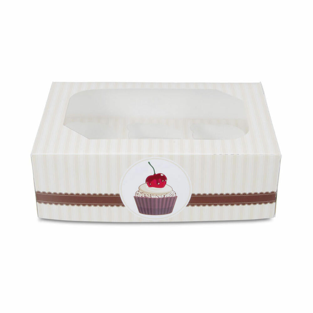 Städter Muffin- und Cupcakebox Kaffeehaus, 2er Set, für 6 Muffins, Transportbox, Muffinbox, Cupcake, Pappe, 24 x 16.5 x 7.5 cm, 336063