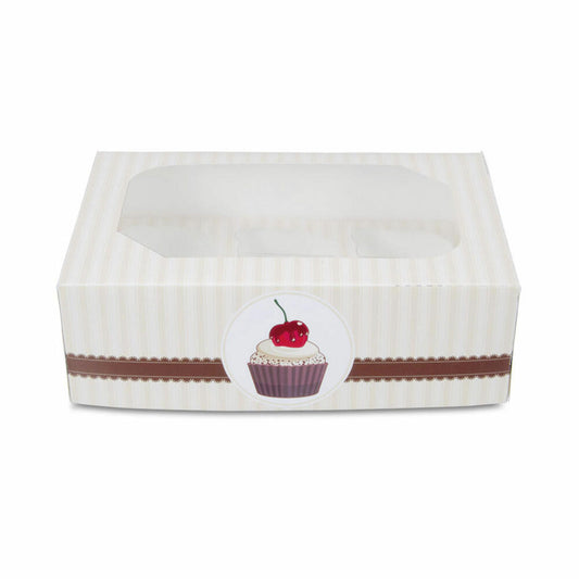 Städter Muffin- und Cupcakebox Kaffeehaus, 2er Set, für 6 Muffins, Transportbox, Muffinbox, Cupcake, Pappe, 24 x 16.5 x 7.5 cm, 336063