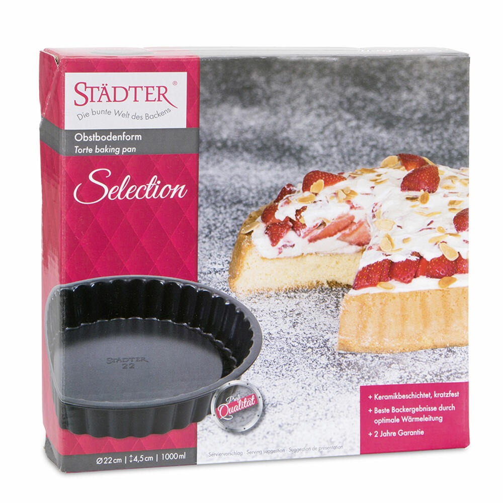 Städter Selection fruit base pan, quiche baking pan, cake pan, tart pan, metal, Ø 22 cm, 880719