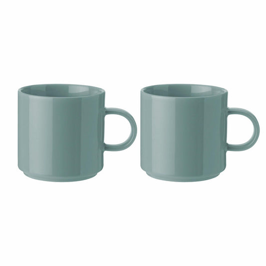 Stelton Becher Dusty Green 2er Set, Trinkbecher, Tasse, Steinzeug, 200 ml, 1142-2