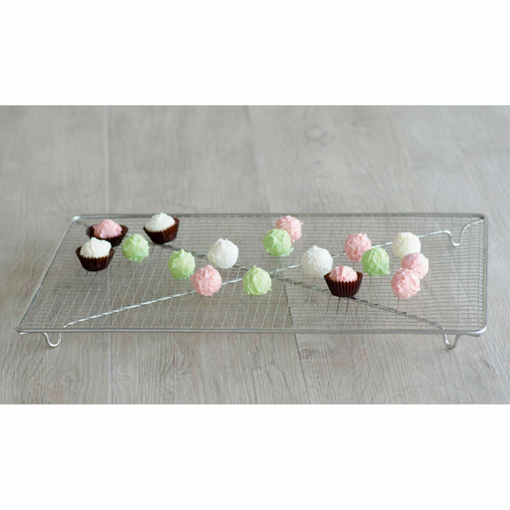 Städter cake rack, truffle rack, fine, with feet, cooling rack, cake rack, cooling rack, cake rack, stainless steel, 45 x 32 cm, 464193