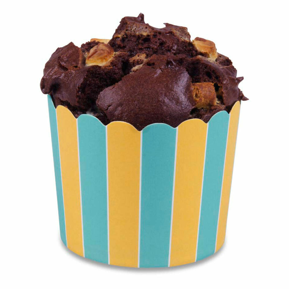 Städter cupcake baking pan turquoise-yellow maxi, 12 pieces, paper cups, baking cups, paper baking cups, paper, 337114