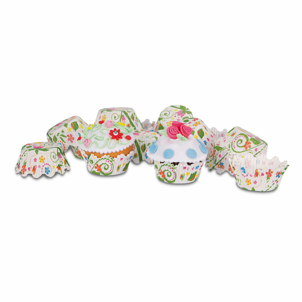 Städter Paper Baking Cups Flower Garden Mini, 100 pieces, paper cups, baking pan, muffin cups, paper, 335820