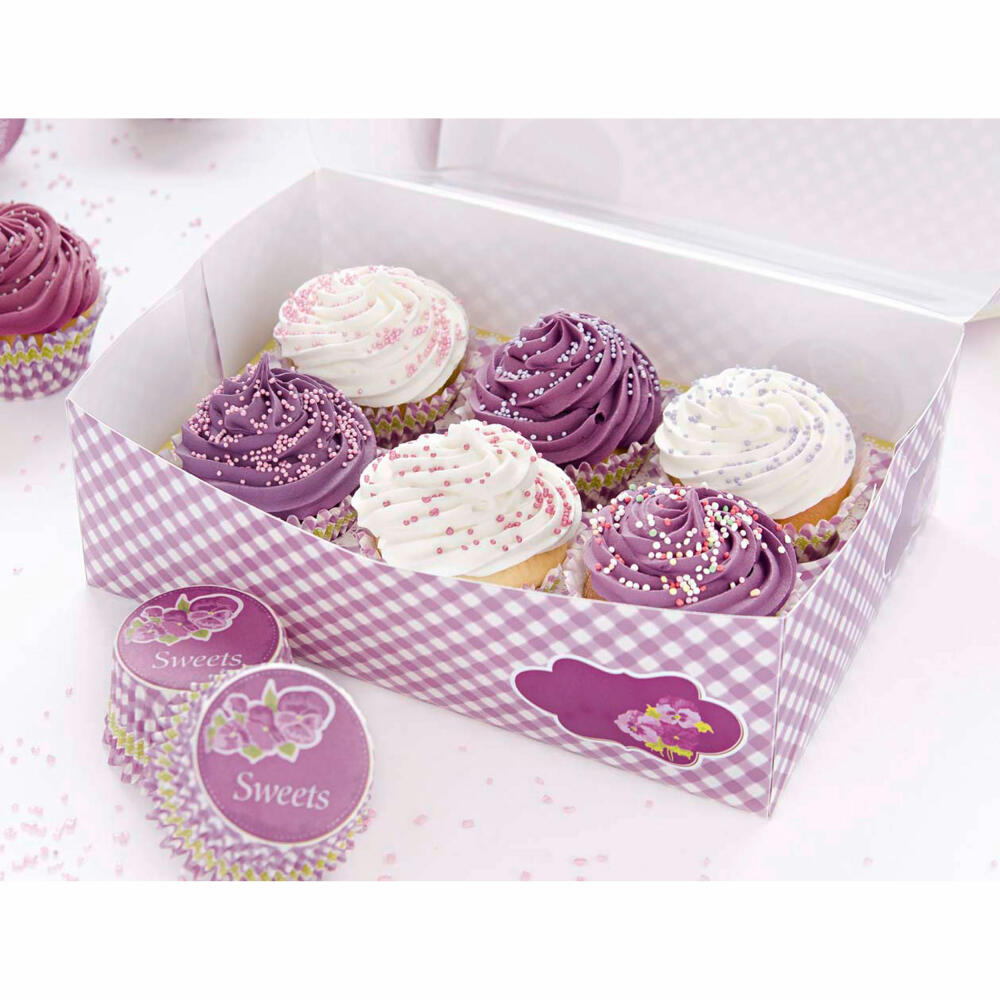 Städter Muffin- und Cupcakebox Sweets, 2er Set, für 6 Muffins, Transportbox, Muffinbox, Cupcake, Pappe, 24 x 16.5 x 7.5 cm, 336032