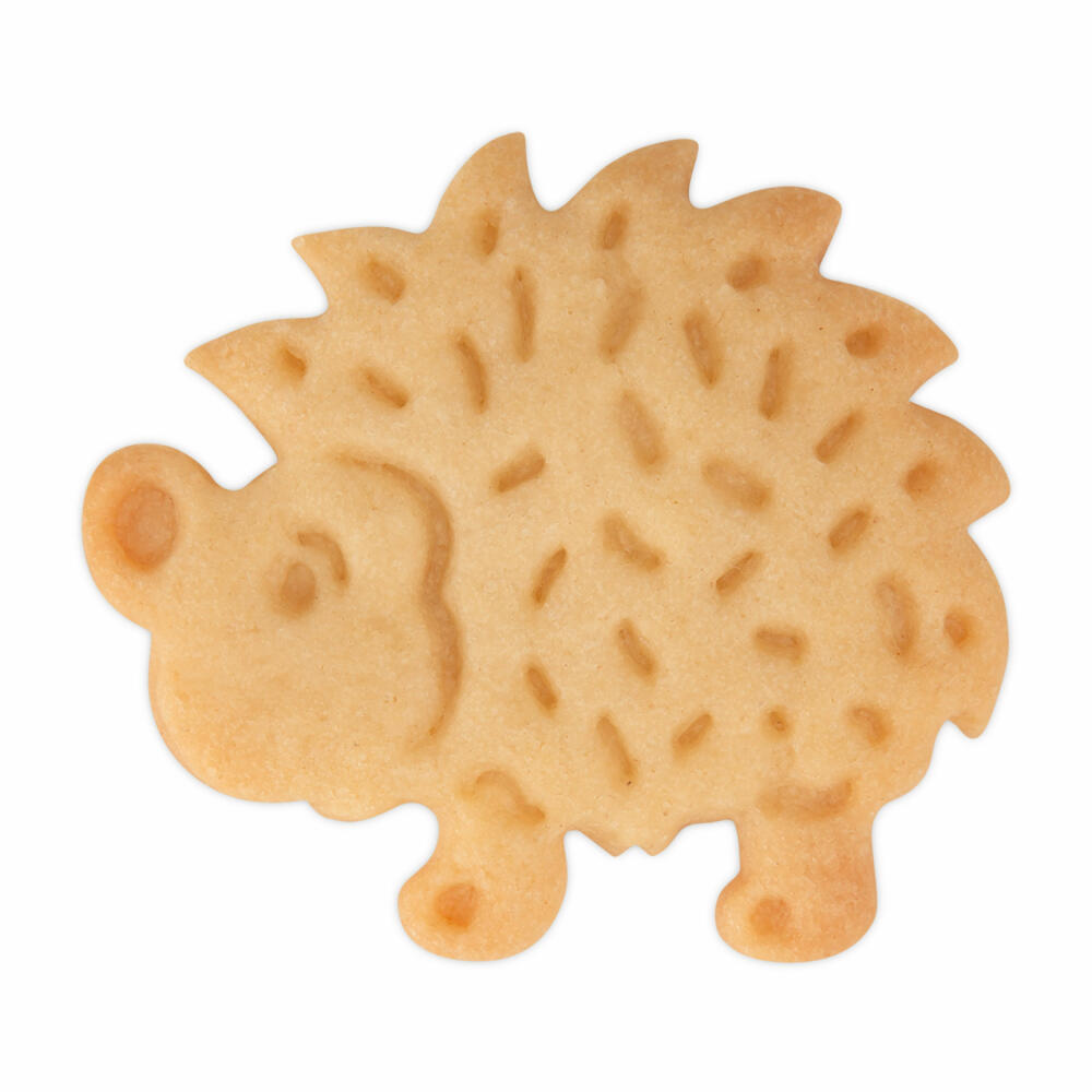 Städter embossed cookie cutter hedgehog, cookie cutter, cookie mold, PP plastic, green, 4.5 cm, 171930