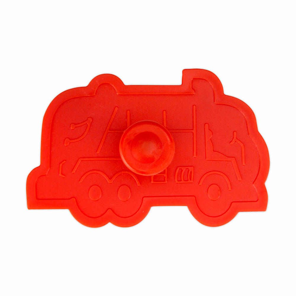 Städter embossed cookie cutter garbage truck, cookie cutter, cookie mold, PP plastic, orange, 7.5 cm, 171947