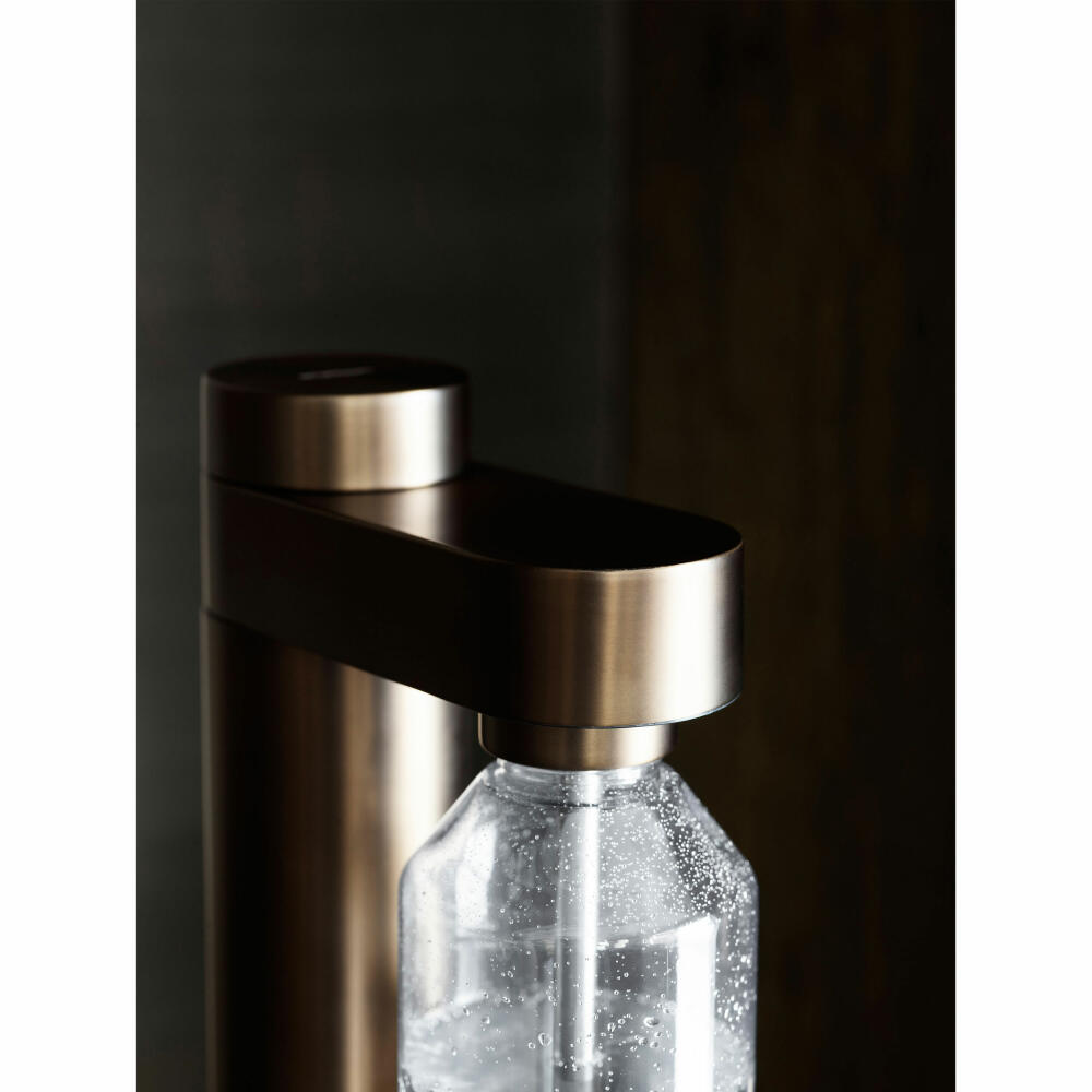 Stelton Brus water carbonator, for carbonated drinks, stainless steel, plastic, Dark Brown Metallic, 2100-2