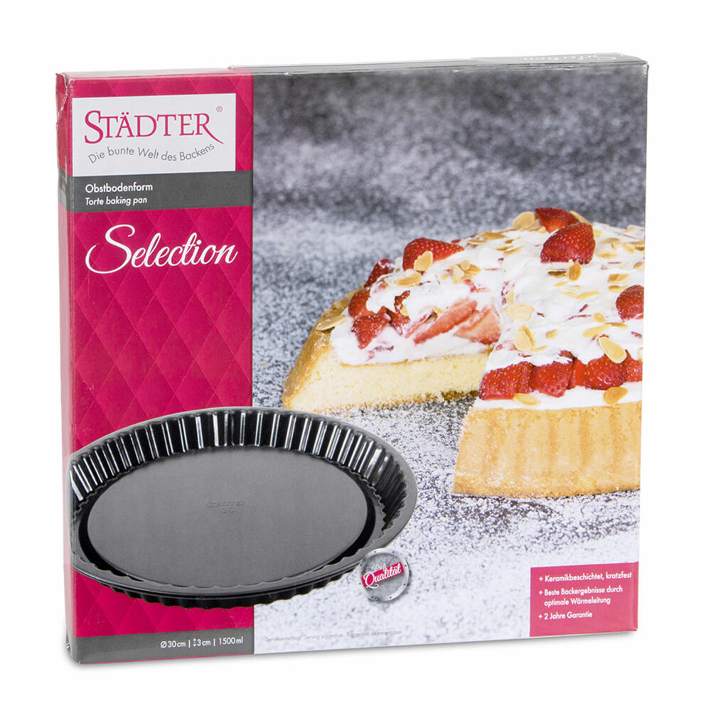 Städter Selection fruit base pan, quiche baking pan, cake pan, tart pan, metal, Ø 30 cm, 880726