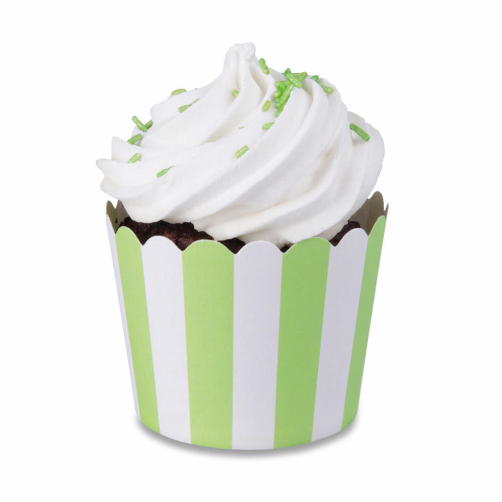 Städter Cupcake Baking Pan Light Green-White Mini, 12 Pieces, Paper Cases, Baking Cups, Paper Baking Cups, Paper, 337039