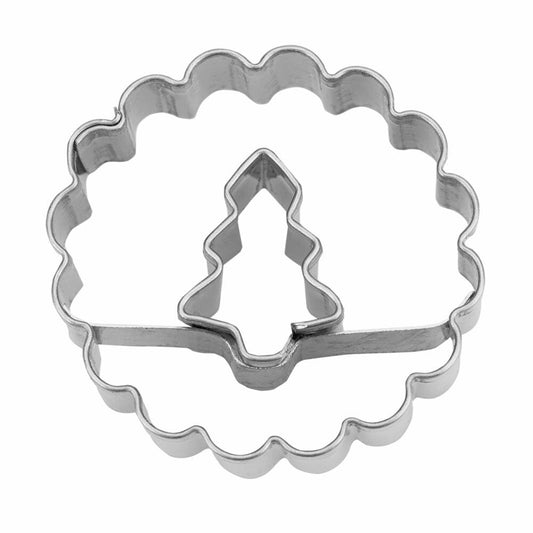 Städter Linzer cookie cutter fir in ring wavy, cookie cutter, cookie mold, cookies, stainless steel, Ø 4 cm / H 1.5 cm, 124097