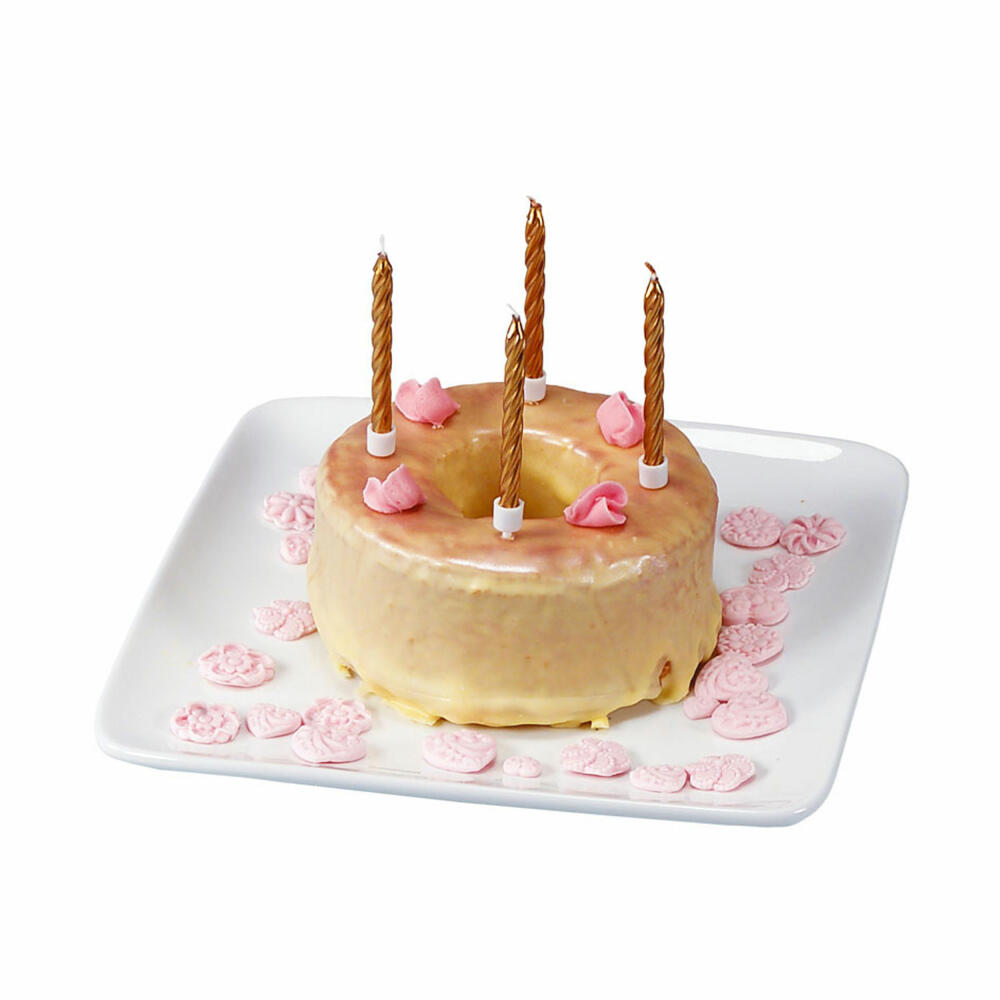 Städter Kerzen Geburtstag, 10 Stück, mit Halter, Geburtstagskerzen, Kuchenkerzen, Kuchen, Kerze, Gold, 7.5 cm, 910195