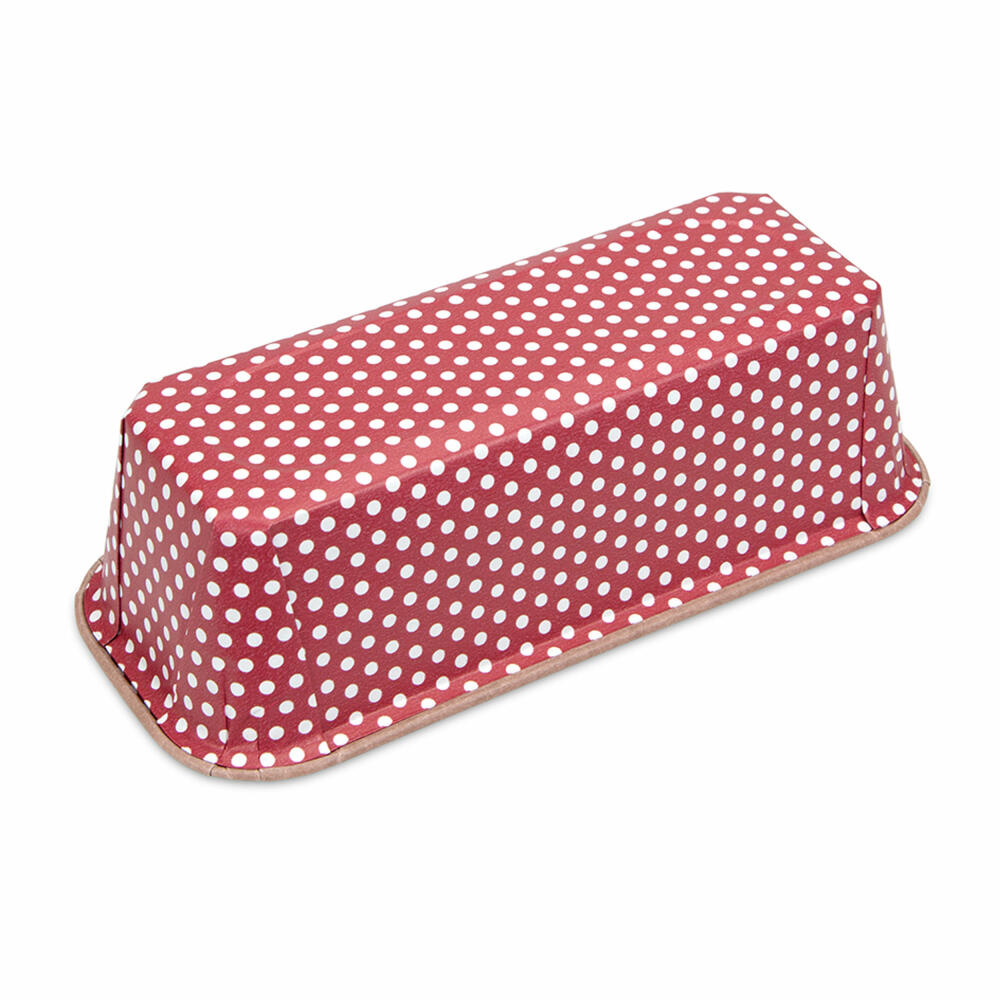 Städter Paper Baking Tin, Mini Loaf Tin, 6 Pieces, Paper Cases, Paper Baking Cups, Cake Tin, Red Dotted, 17.5 x 7 cm, 903838