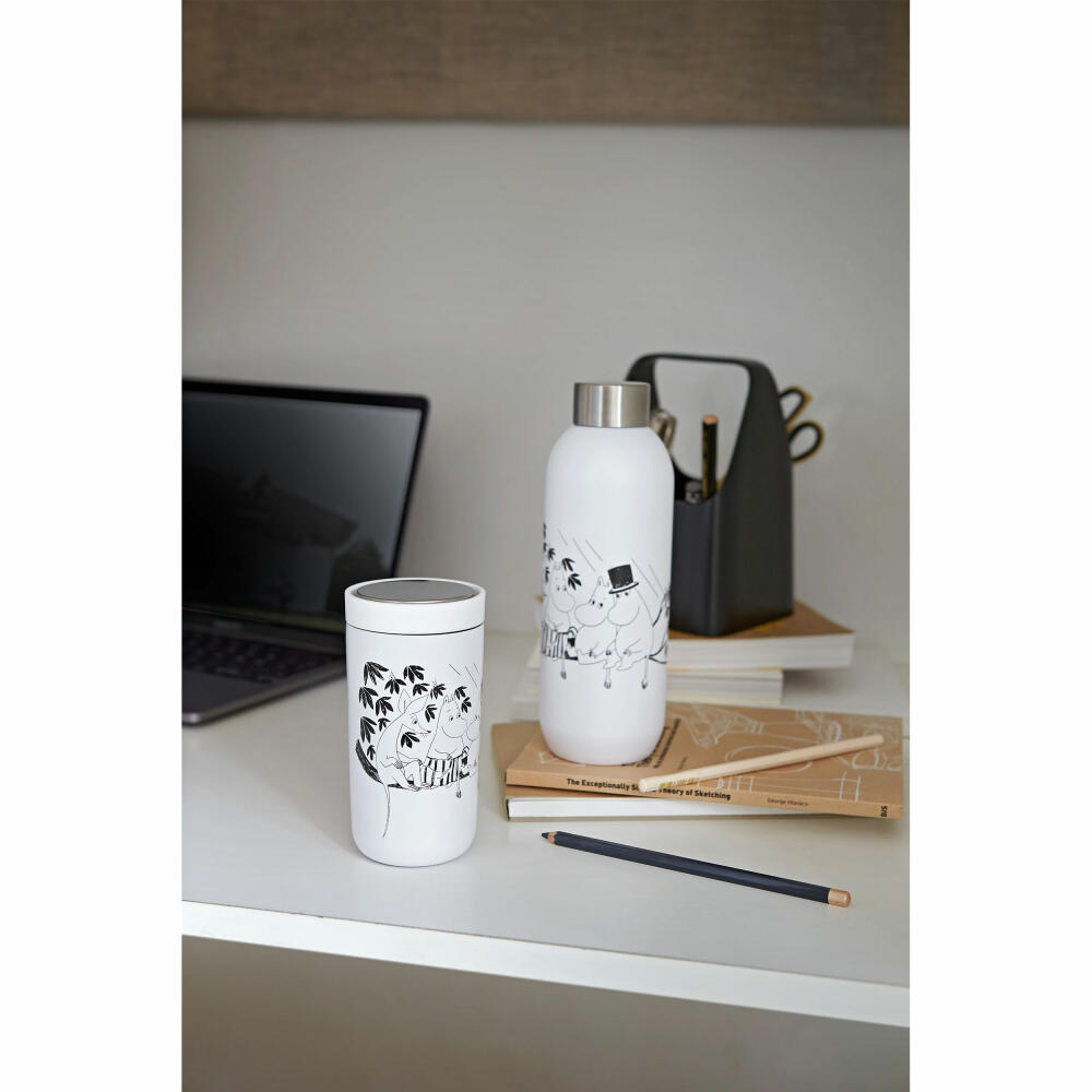 Stelton Trinkflasche Keep Cool Moomin Soft White, Edelstahl, Weiß, 0.75 Liter, 1372-5