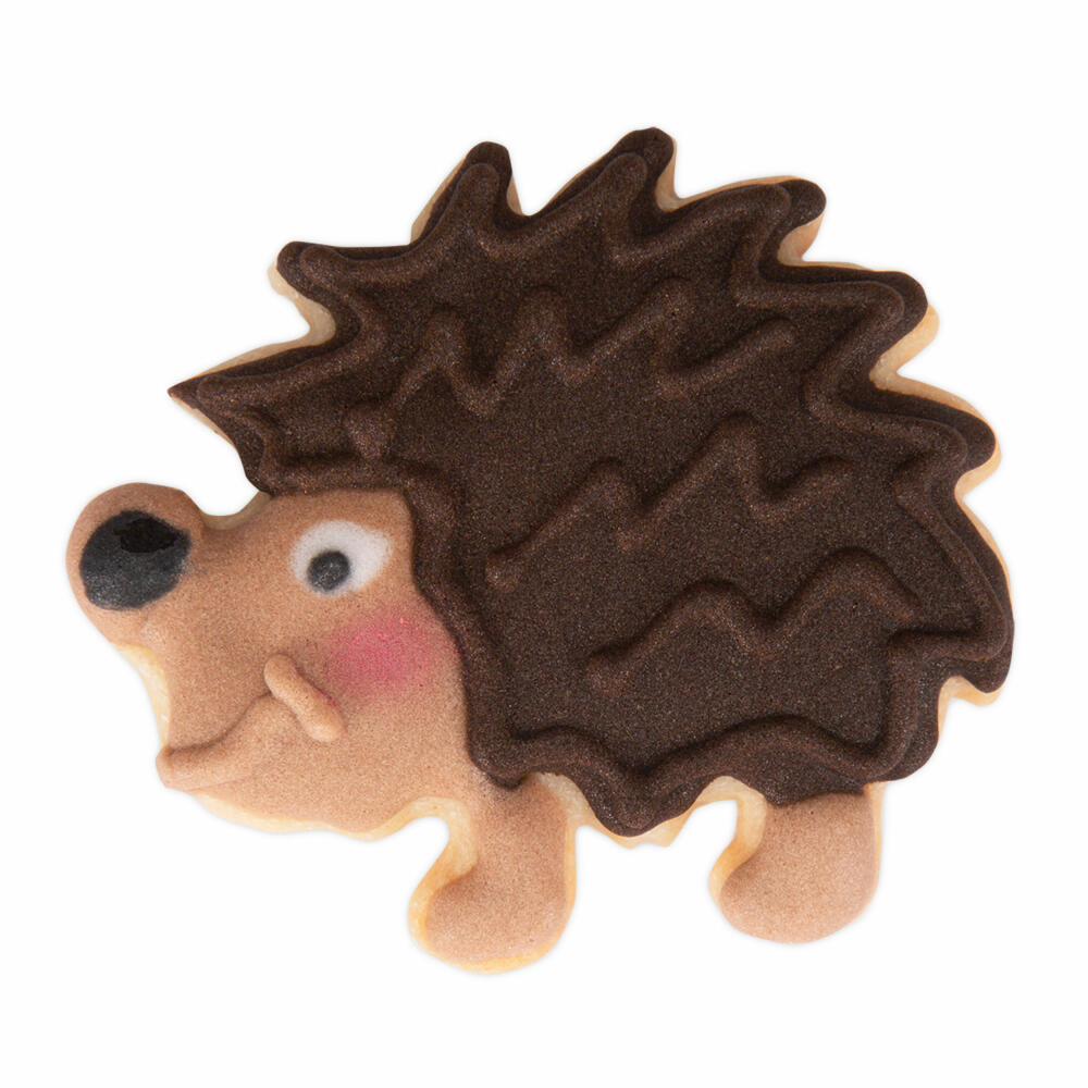 Städter embossed cookie cutter hedgehog, cookie cutter, cookie mold, PP plastic, green, 4.5 cm, 171930