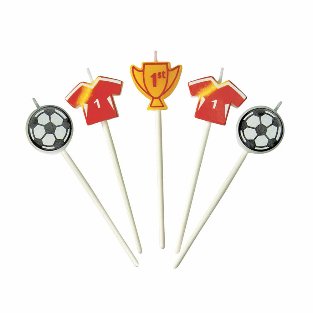 Städter Candles Football Sticks Set, 5 pcs., Cake Candles, Cake, Candle, Decoration, Cake Decoration, 041264