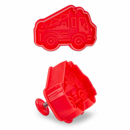 Städter embossed cookie cutter with ejector fire engine, cookie cutter, cookie mold, biscuit, cookies, plastic, 6.5 cm, 171879