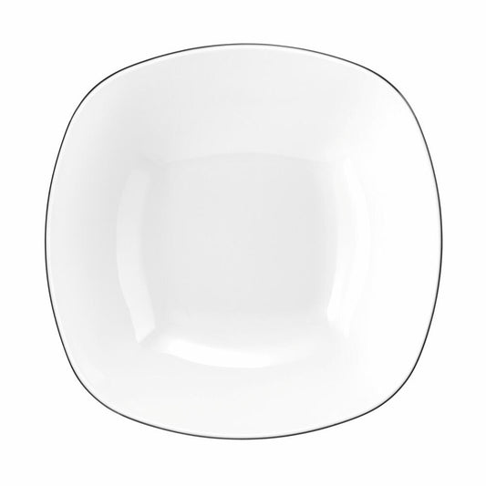 Seltmann Weiden Lido Schüssel Eckig, Servierschale, Schale, Porzellan, Black Line, 20.2 cm, 001.755571