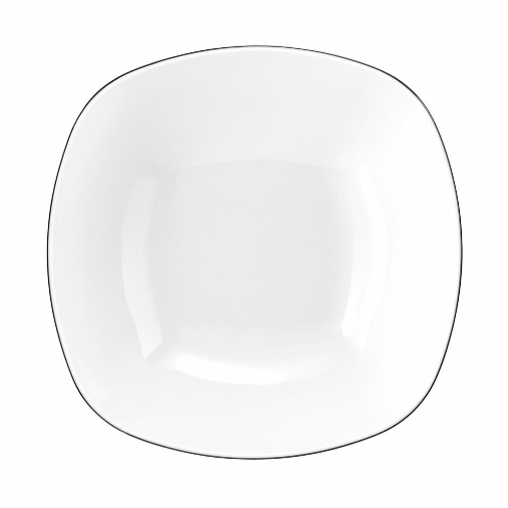 Seltmann Weiden Lido Bowl Square, Serving Bowl, Bowl, Porcelain, Black Line, 20.2 cm, 001.755571