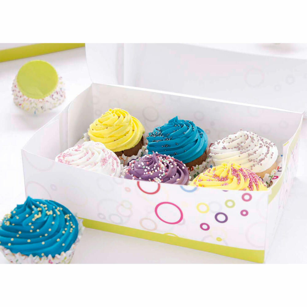 Städter Muffin- und Cupcakebox Party, 2er Set, für 6 Muffins, Transportbox, Muffinbox, Cupcake, Pappe, 24 x 16.5 x 7.5 cm, 336056