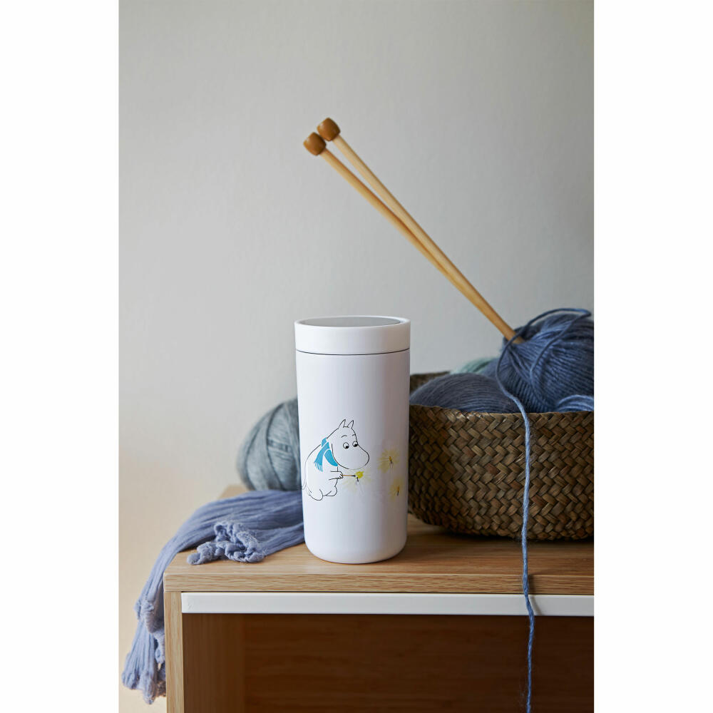 Stelton Becher To Go Click Moomin Frost, Trinkbecher, Edelstahl, Kunststoff, Blau, 400 ml, 1371-6