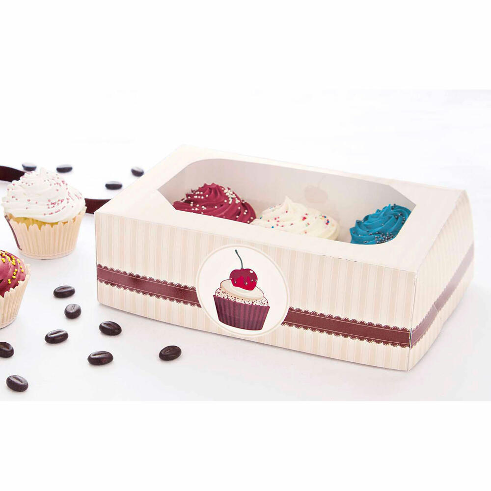 Städter Muffin- und Cupcakebox Kaffeehaus, 2er Set, für 6 Muffins, Transportbox, Muffinbox, Cupcake, Pappe, 24 x 16.5 x 7.5 cm, 336063