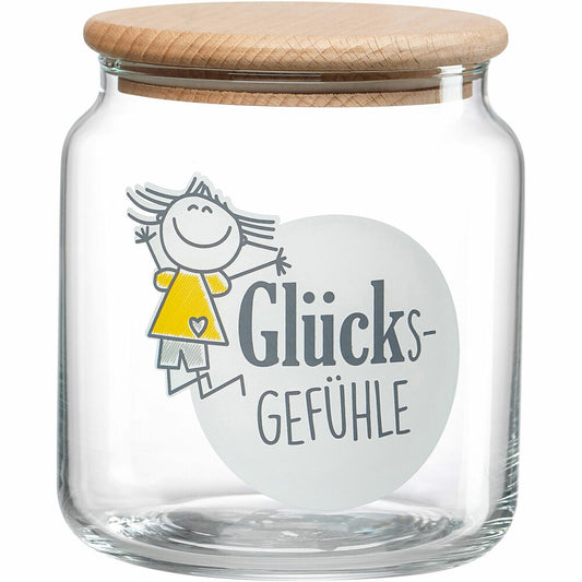 Ritzenhoff & Breker Dose Best Friends Glücksgefühle, Vorratsdose, Aufbewahrungsdose, Glas, 1.1 L, 816488