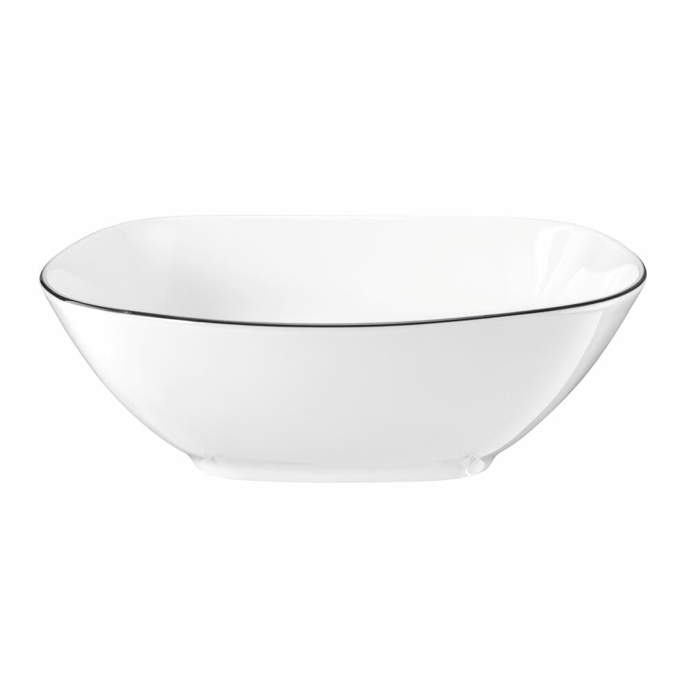 Seltmann Weiden Lido Bowl Square, Serving Bowl, Bowl, Porcelain, Black Line, 20.2 cm, 001.755571