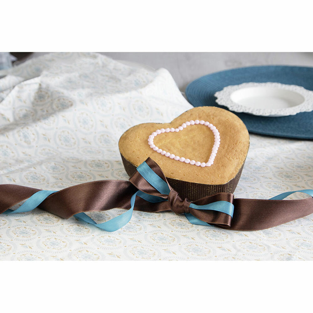 Städter paper baking pan heart, 4 pieces, paper baking pan, cake pan, baking pan, paper, 18 cm x 3.5 cm, 903784