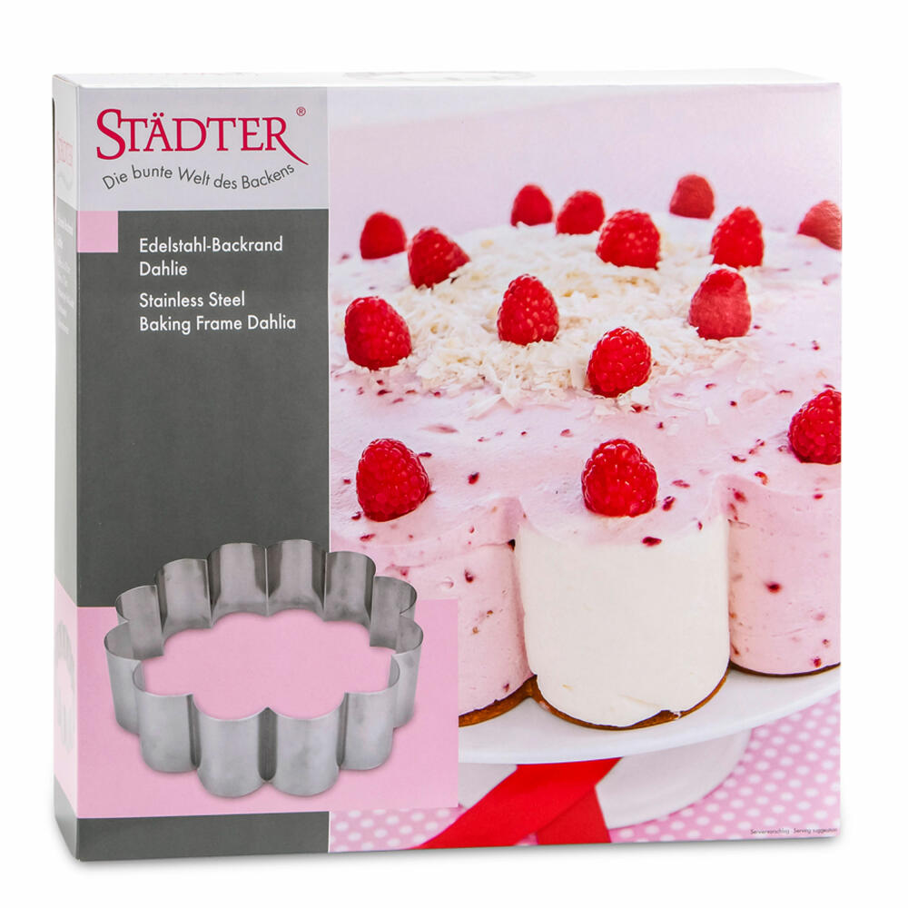 Städter baking rim Dahlia, baking frame, cake ring, cake tin, baking frame, baking aid, Ø 29 cm / H 7 cm, 490116