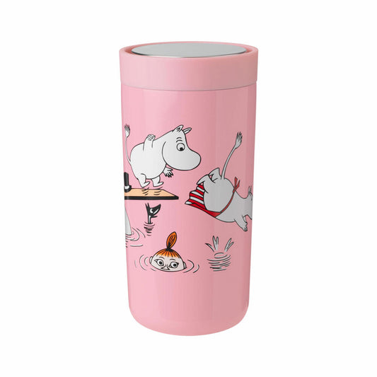 Stelton Thermo Mug To Go Click Moomin Swim, Insulated Mug, Stainless Steel, Plastic, 400 ml, 1371-10