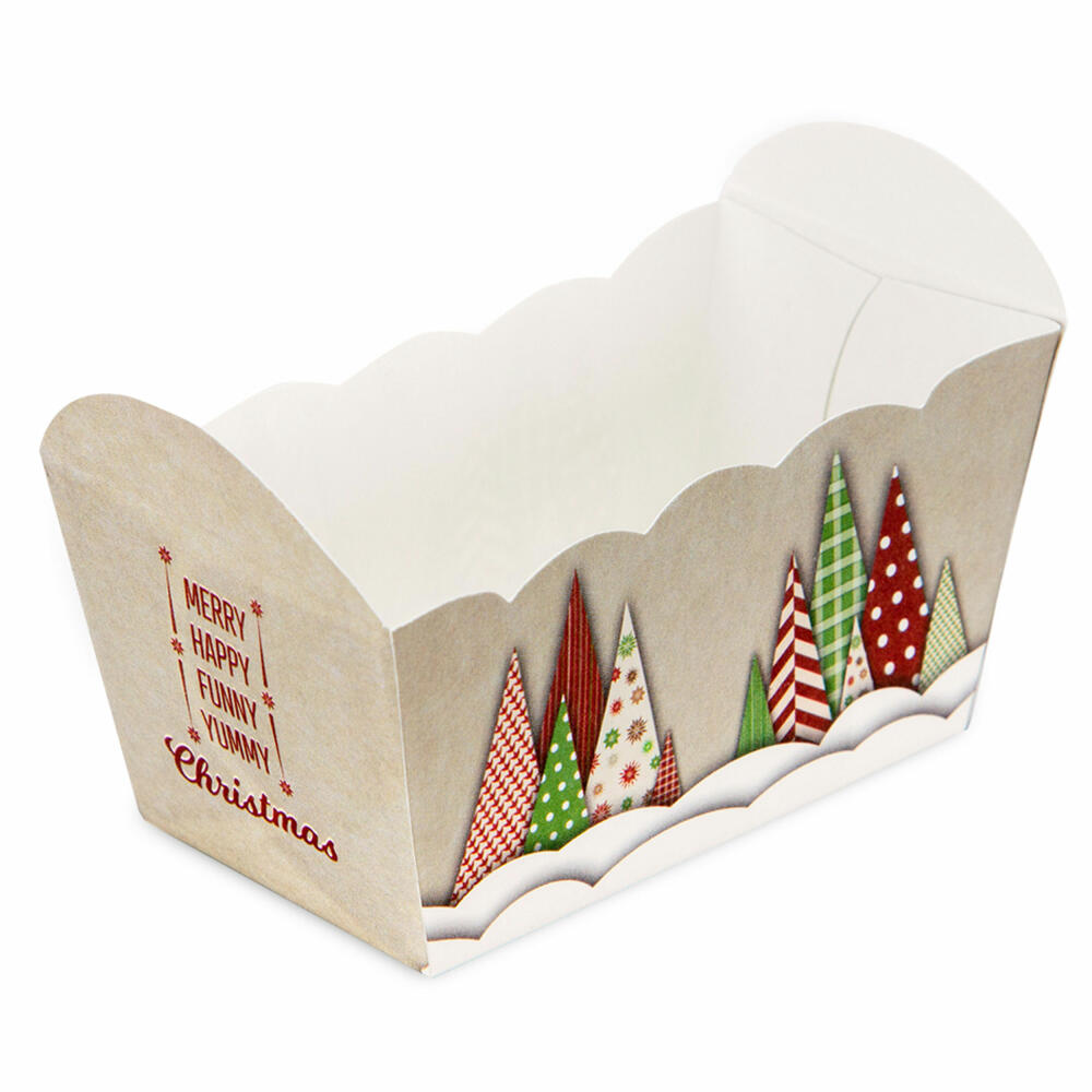 Städter Paper Baking Pan Yummy Christmas, 10 pieces, paper baking pan, cake pan, baking pan, paper, 7 x 4 x 4 cm, 337268