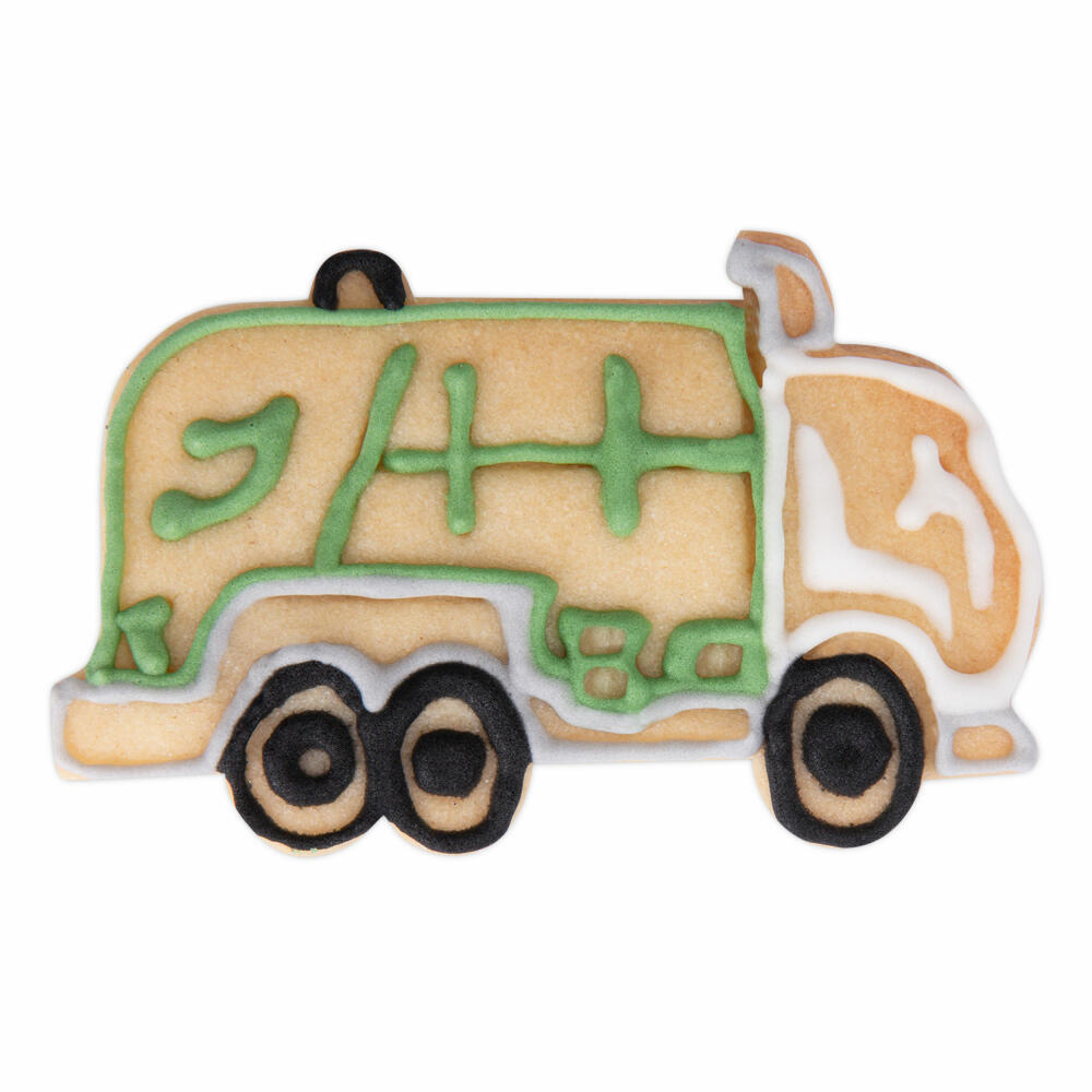 Städter embossed cookie cutter garbage truck, cookie cutter, cookie mold, PP plastic, orange, 7.5 cm, 171947