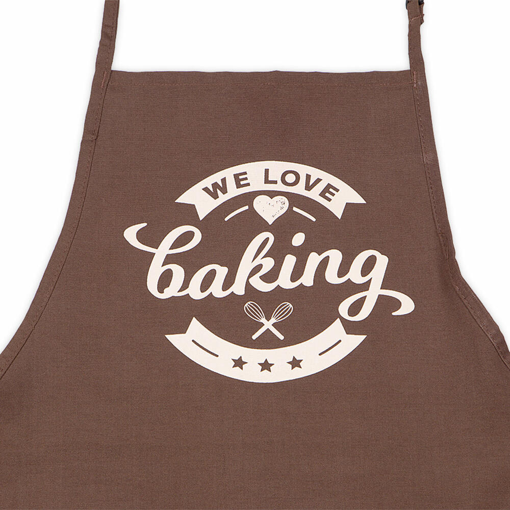 Städter We Love Baking Backschürze, Kochschürze, Küchenschürze, Schürze, Polyester, Braun, 68 x 80 cm, 256101