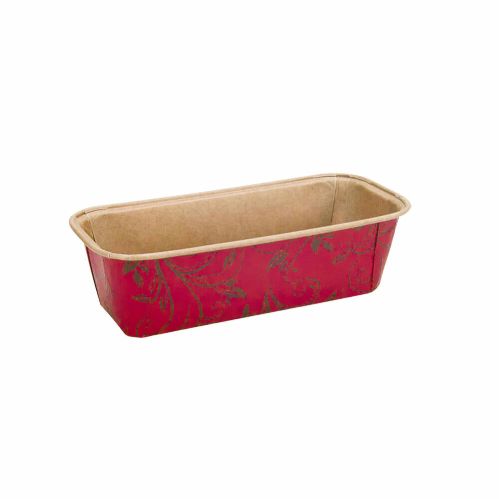 Städter Paper Baking Pan Mini Loaf Pan, 6 Pieces, Paper Cups, Paper Baking Cups, Cake Pan, Red, 17.5 x 7 cm, 903715