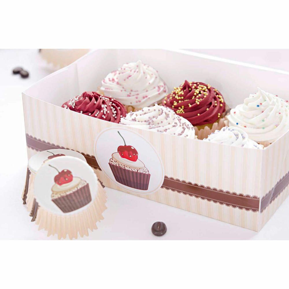 Städter Muffin- und Cupcakebox Kaffeehaus, 2er Set, für 6 Muffins, Transportbox, Muffinbox, Cupcake, Pappe, 24 x 16.5 x 7.5 cm, 336063