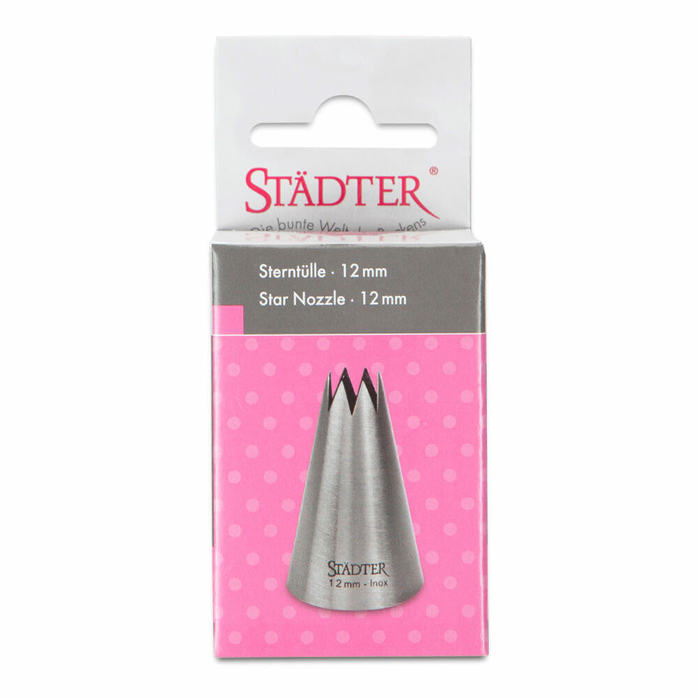 Städter Fine Line Sterntülle Groß, Spritztülle, Garniertülle, Backzubehör, Edelstahl, 12 mm, 225121