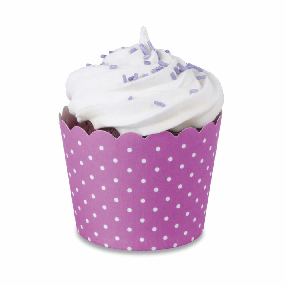 Städter Cupcake Baking Pan Violet-White Mini, 12 Pieces, Paper Cases, Baking Cups, Paper Baking Cups, Paper, 337060