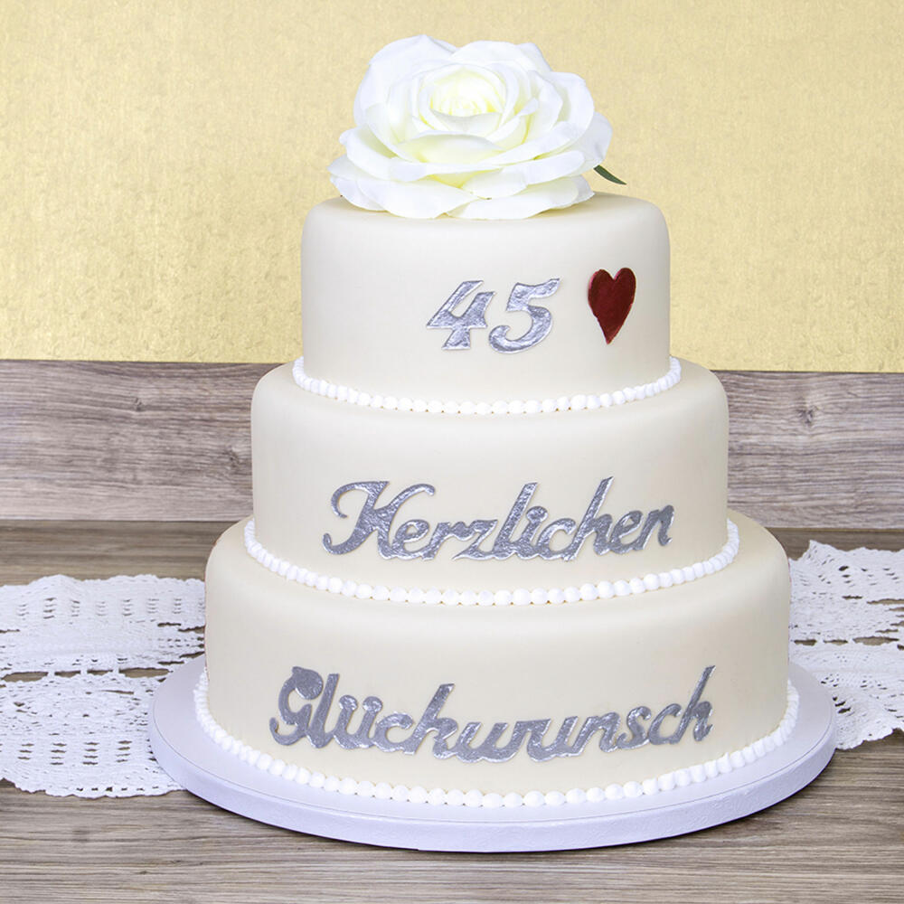 Städter Dekor-Matte Herzlichen Glückwunsch, Fondantform, Fondant Form, Silikonform, Kuchen Deko, Silikon, 39.5 x 7.5 cm, 257955