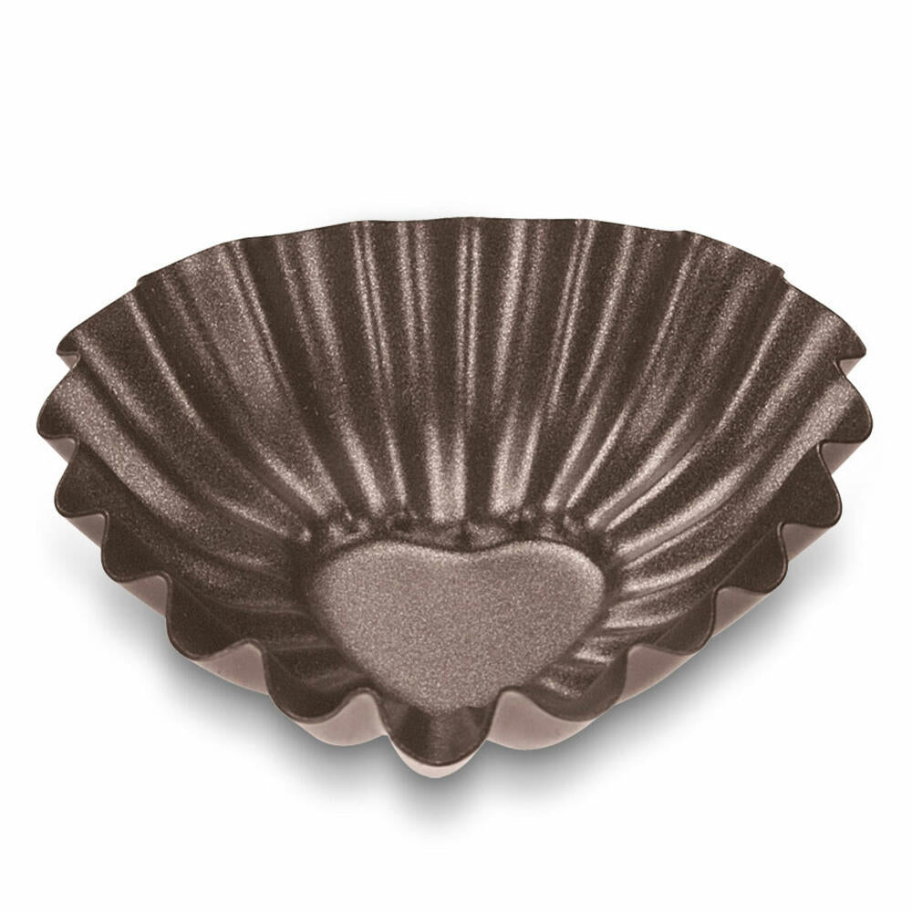 Städter Piccolino Herz, 6er Set, Backförmchen, Backform, Herzform, Kuchenform, Fingerfood, Metall, 7.5 cm, 400634