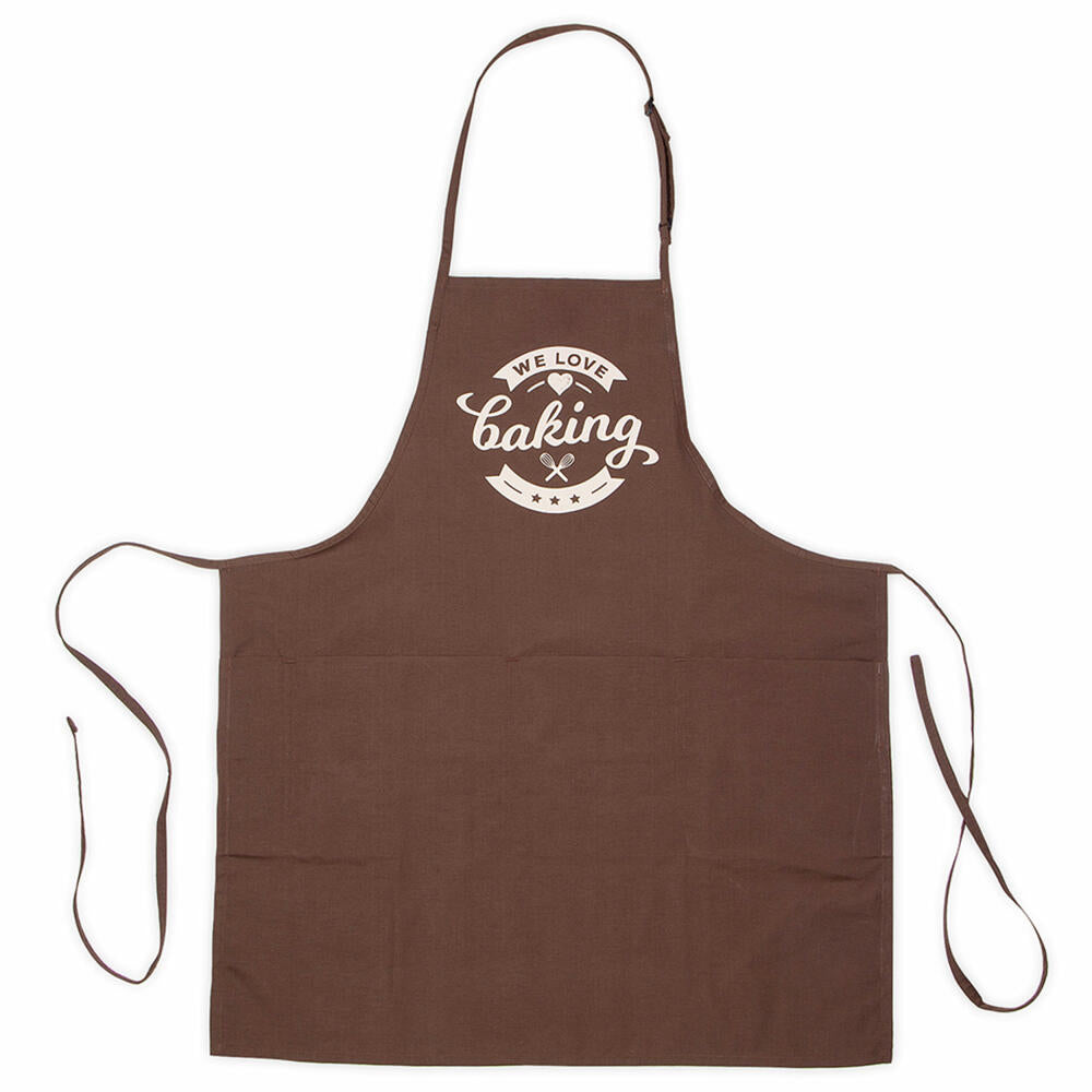 Städter We Love Baking Backschürze, Kochschürze, Küchenschürze, Schürze, Polyester, Braun, 68 x 80 cm, 256101