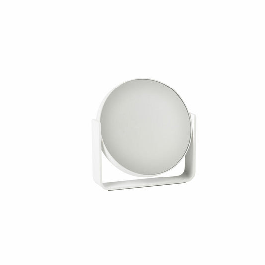 Zone Denmark Tischspiegel Ume, Kosmetikspiegel, Spiegel, 5-fach Vergrößerung, Aluminium Lackiert / Glas, White, 28223