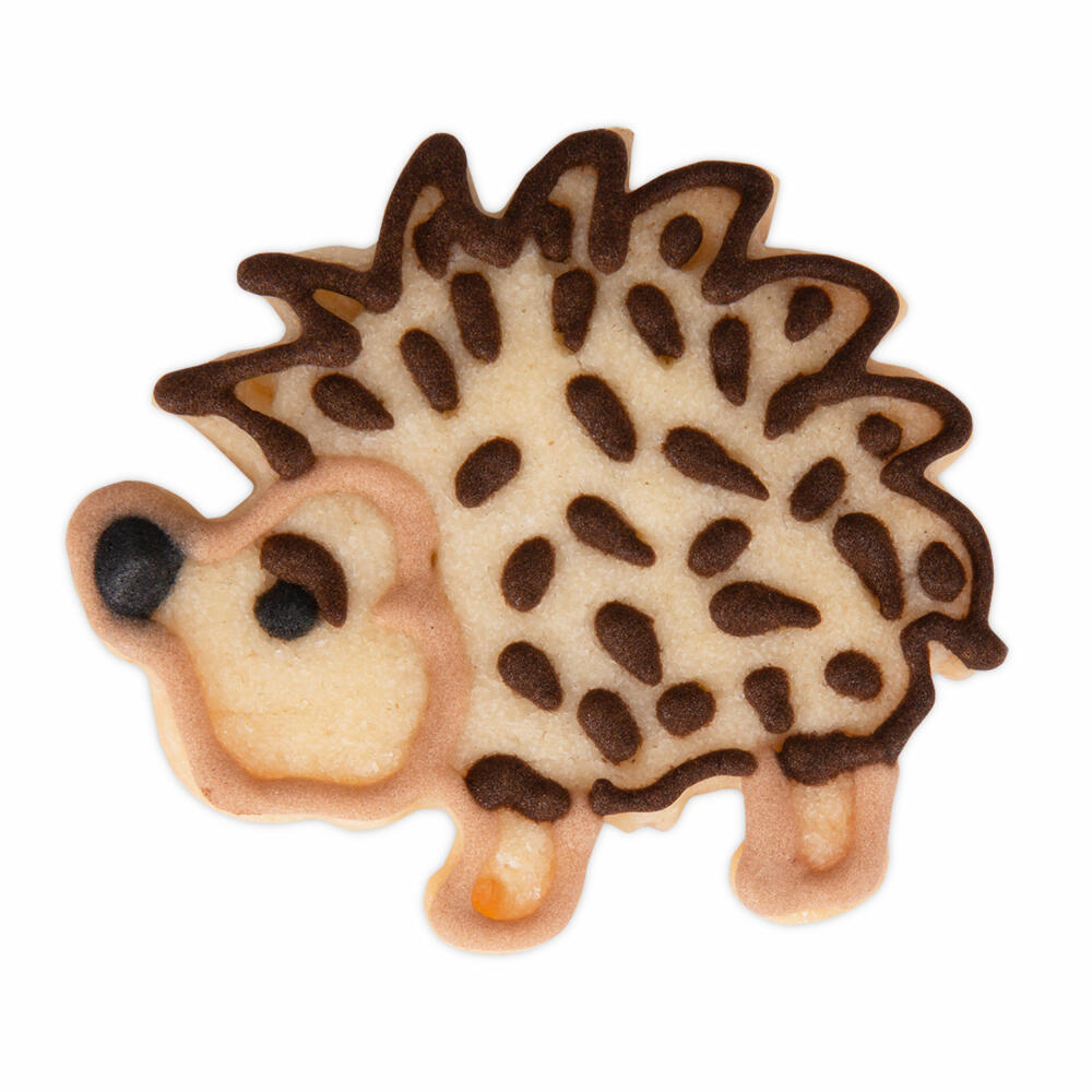 Städter embossed cookie cutter hedgehog, cookie cutter, cookie mold, PP plastic, green, 4.5 cm, 171930