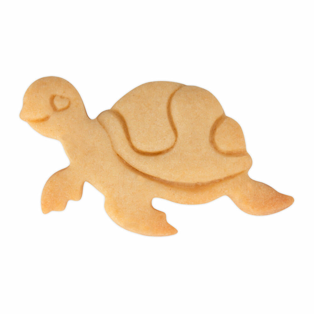 Städter embossed cookie cutter water turtle, cookie cutter, cookie mold, stainless steel, silver-colored, 7 cm, 217300