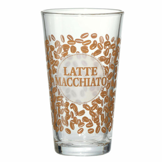 Ritzenhoff & Breker Latte Macchiato Glas Happy - Bean, Kaffeeglas, Kaffeebecher, Glas, Klar, 400 ml, 813401