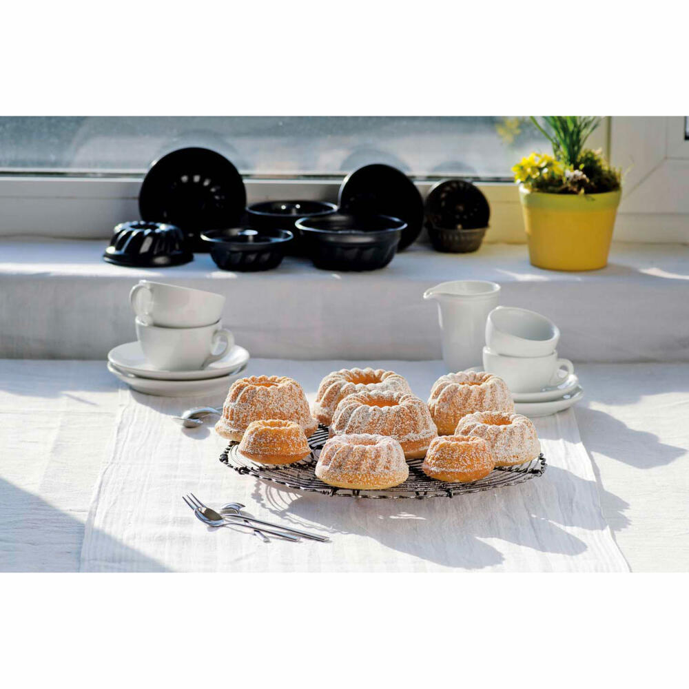 Städter We Love Baking Gugelhupf Mini, set of 2, baking pan, Gugelhupf pan, cake pan, metal, Ø 10 cm / H 4.5 cm, 822122