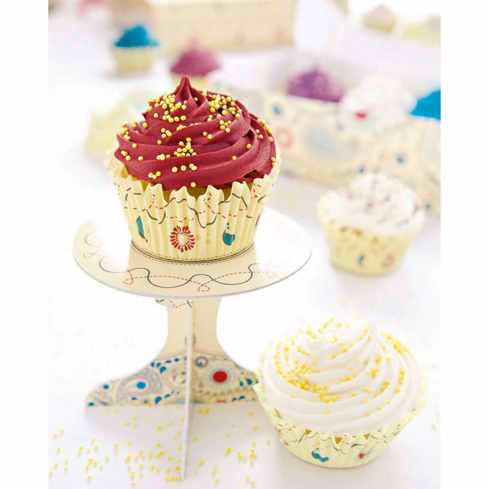 Städter Cupcake-Deko Paisley, 36-tlg., Mini Etagere, Backfömchen, Geburtstag, Party, Papier, 336162